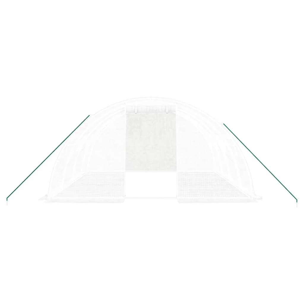 üvegház acélvázzal, fehér, 16 m², 4 x 4 x 2 m