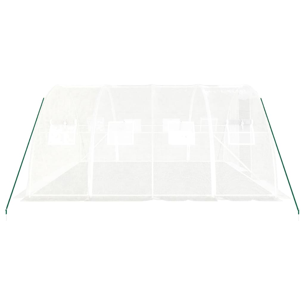 üvegház acélvázzal, fehér, 16 m², 4 x 4 x 2 m