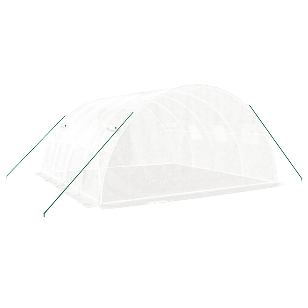 üvegház acélvázzal, fehér, 16 m², 4 x 4 x 2 m