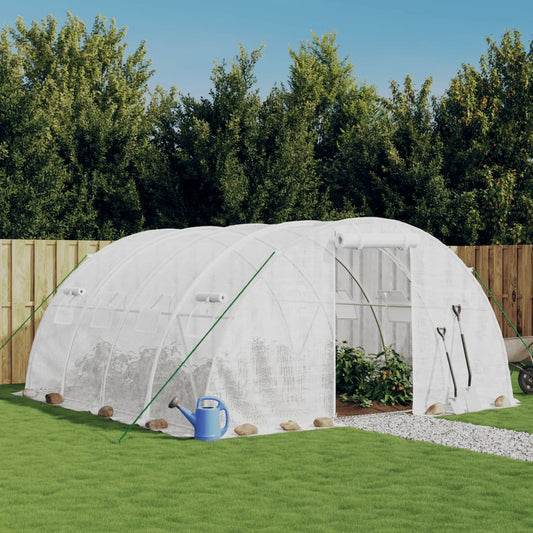üvegház acélvázzal, fehér, 16 m², 4 x 4 x 2 m