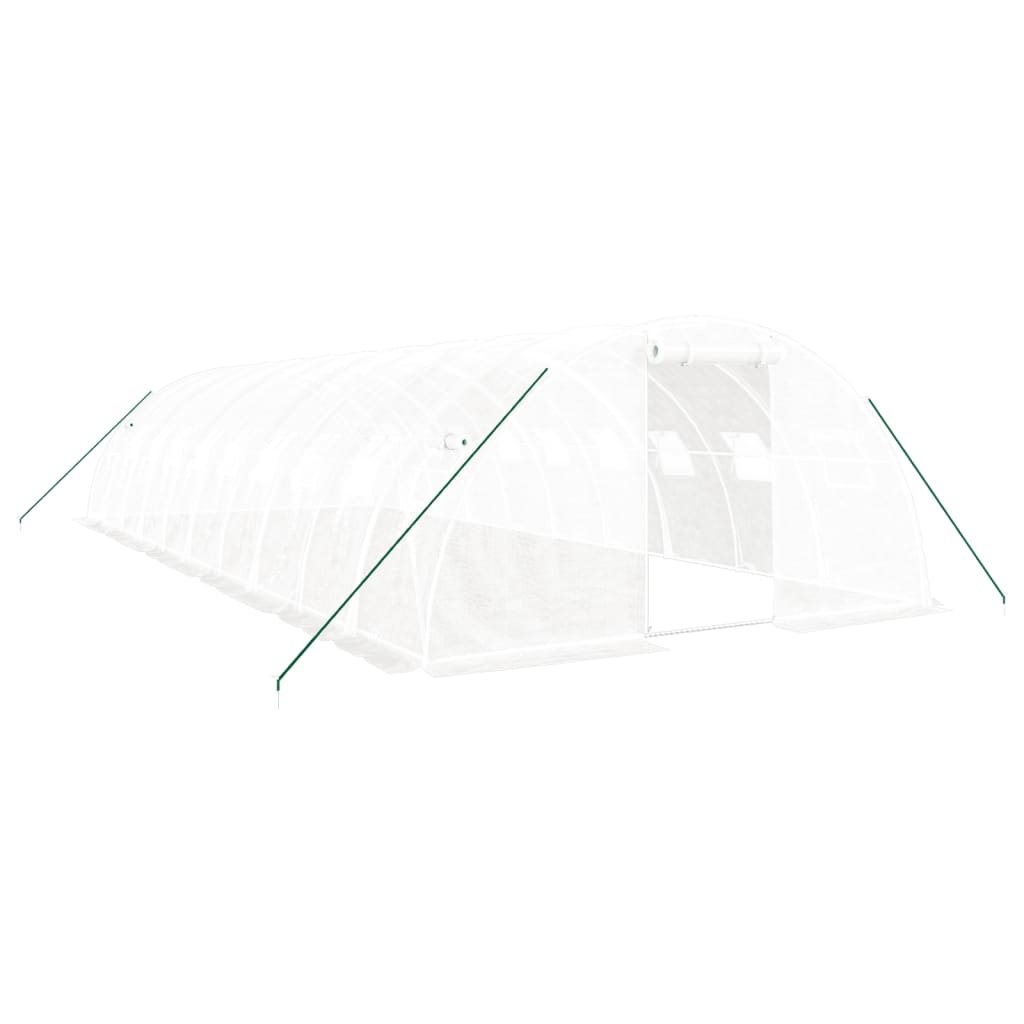 fehér acélvázas melegház 40 m² 10x4x2 m