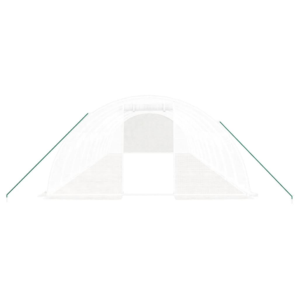 fehér acélvázas melegház 40 m² 10x4x2 m
