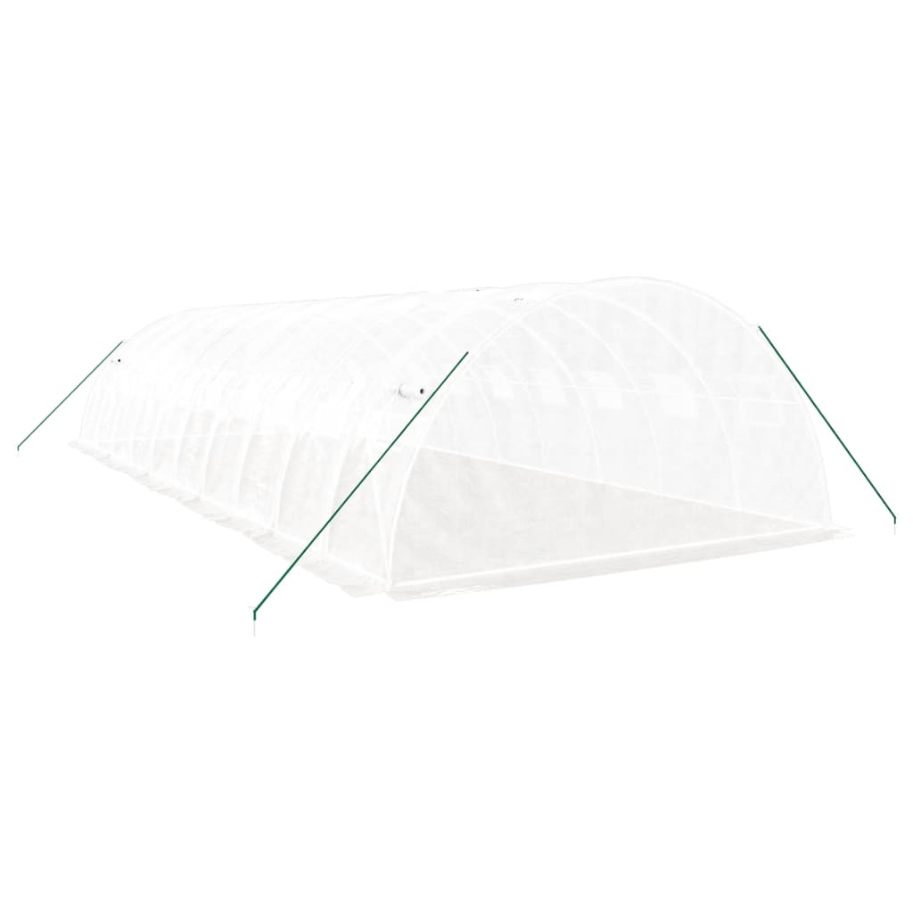 fehér acélvázas melegház 40 m² 10x4x2 m