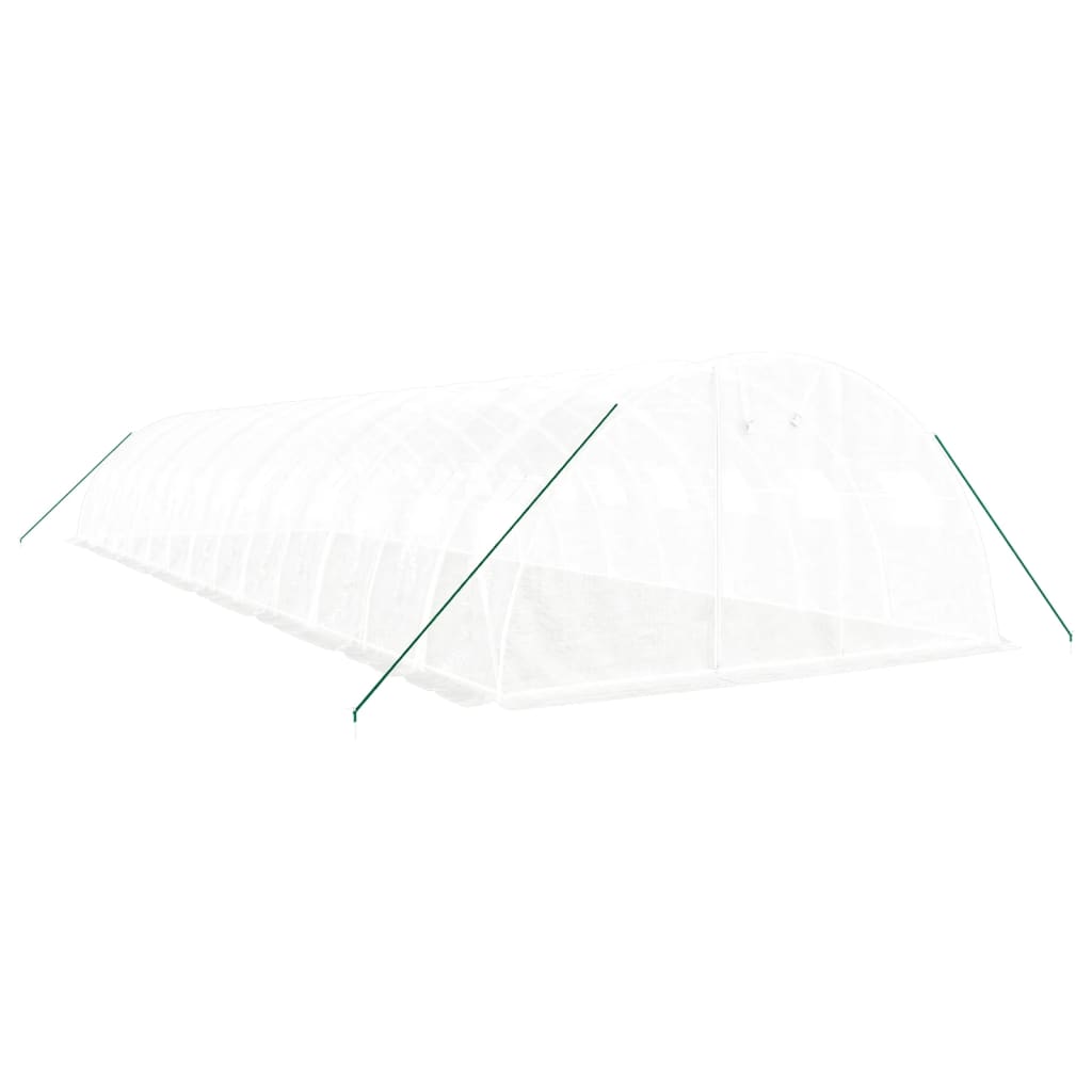 fehér acélvázas melegház 56 m² 14 x 4 x 2 m