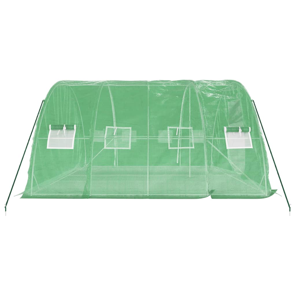 zöld acélvázas melegház 20 m² 5 x 4 x 2,3 m