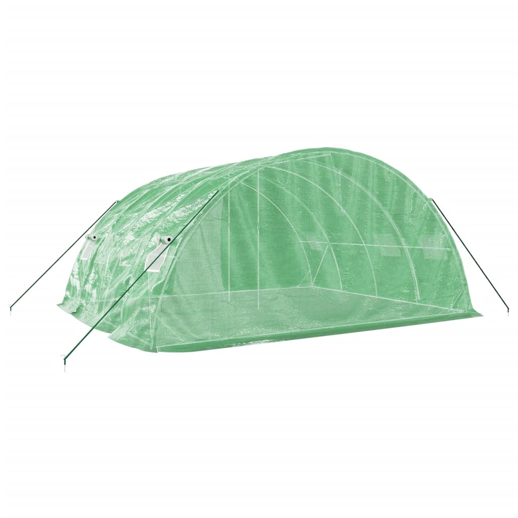 zöld acélvázas melegház 20 m² 5 x 4 x 2,3 m