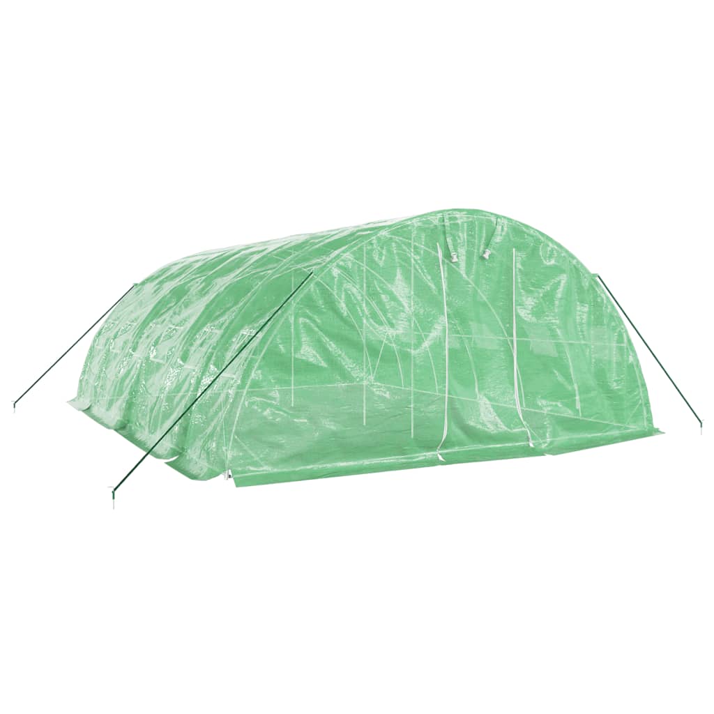 zöld acélvázas melegház 30 m² 6 x 5 x 2,3 m