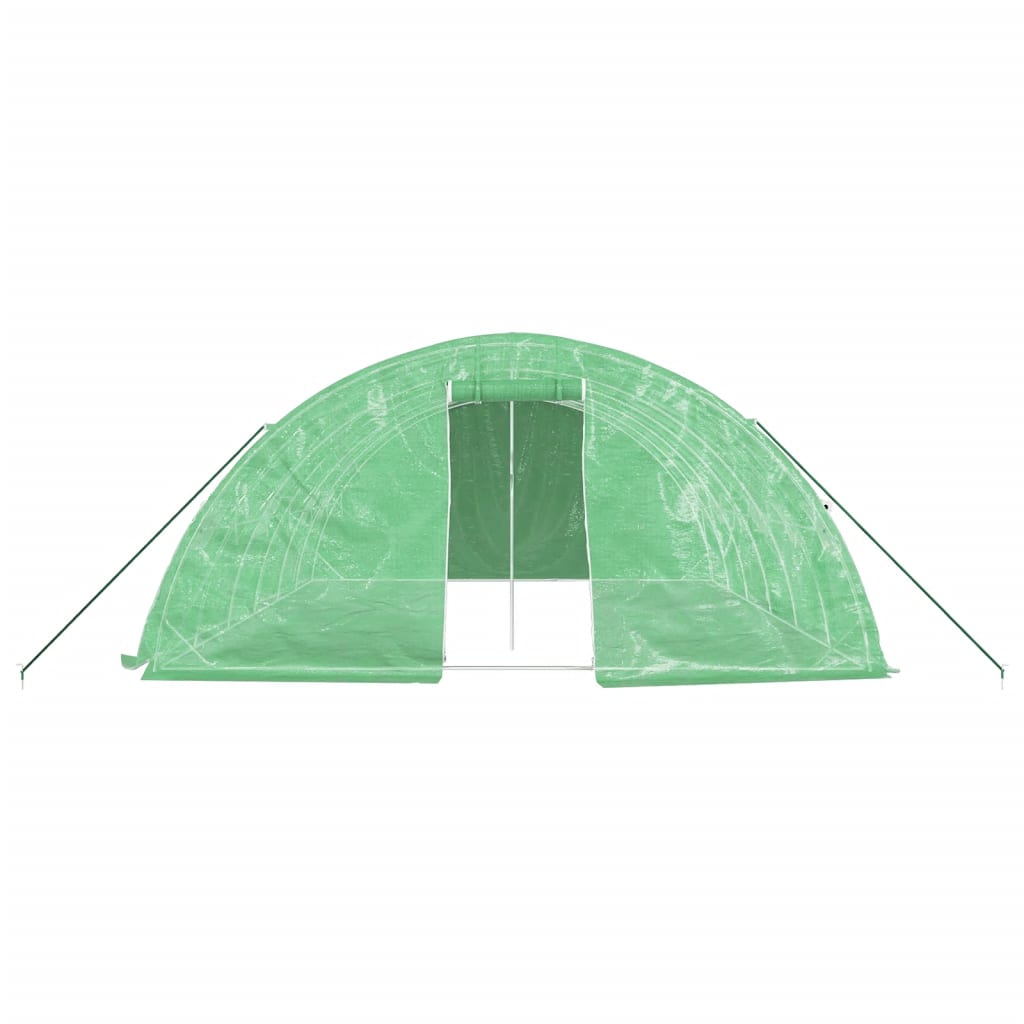 zöld acélvázas melegház 30 m² 6 x 5 x 2,3 m