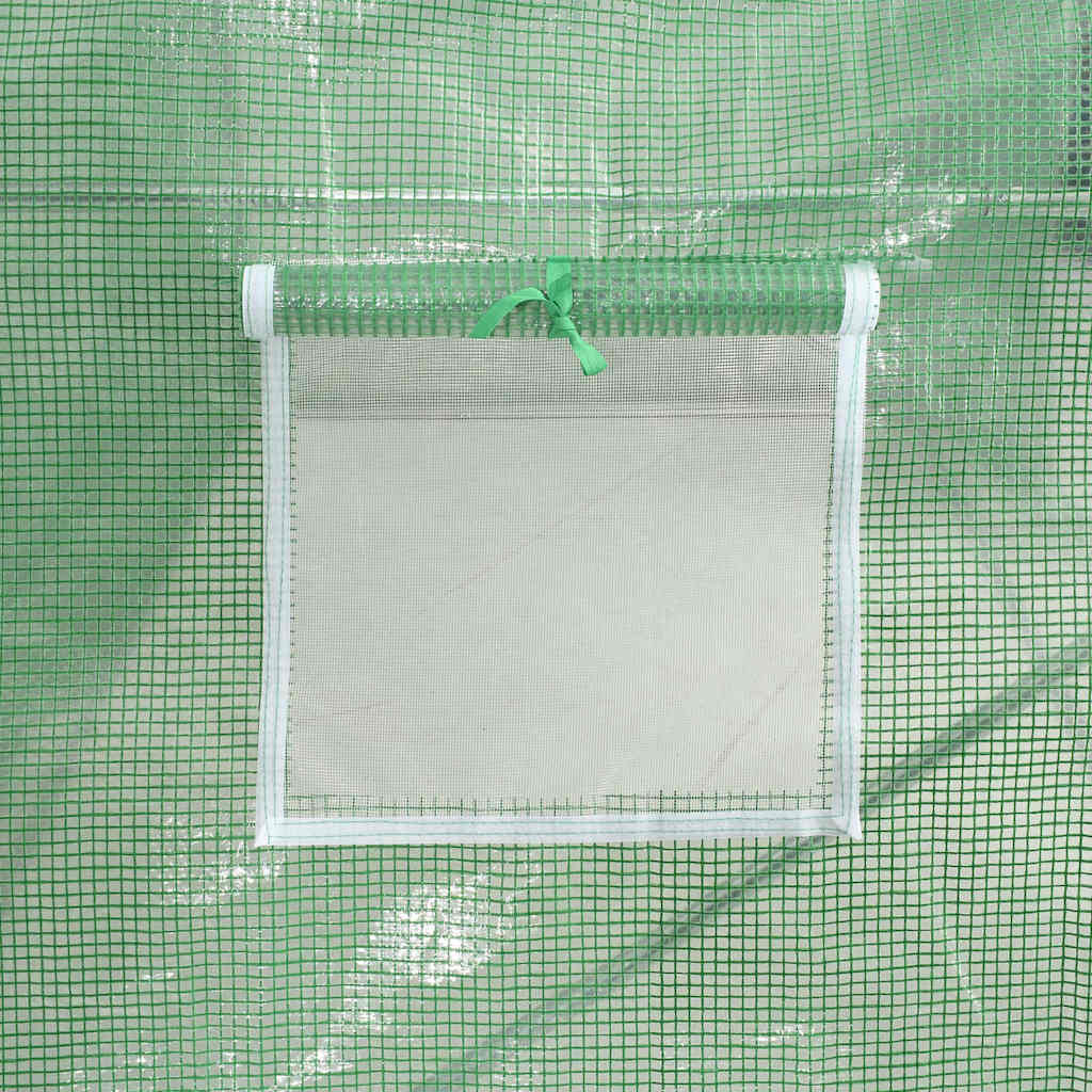 zöld acélvázas melegház 60 m² 12 x 5 x 2,3 m