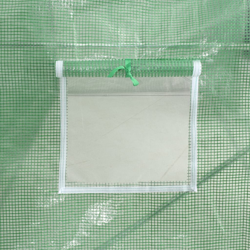 zöld acélvázas melegház 110 m² 22 x 5 x 2,3 m