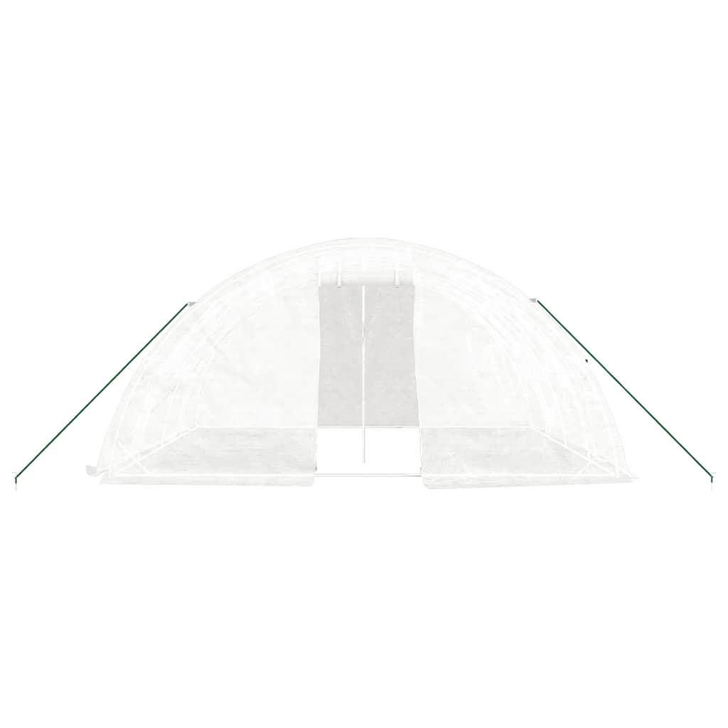 fehér üvegház acélvázzal 20 m² 5x4x2,3 m