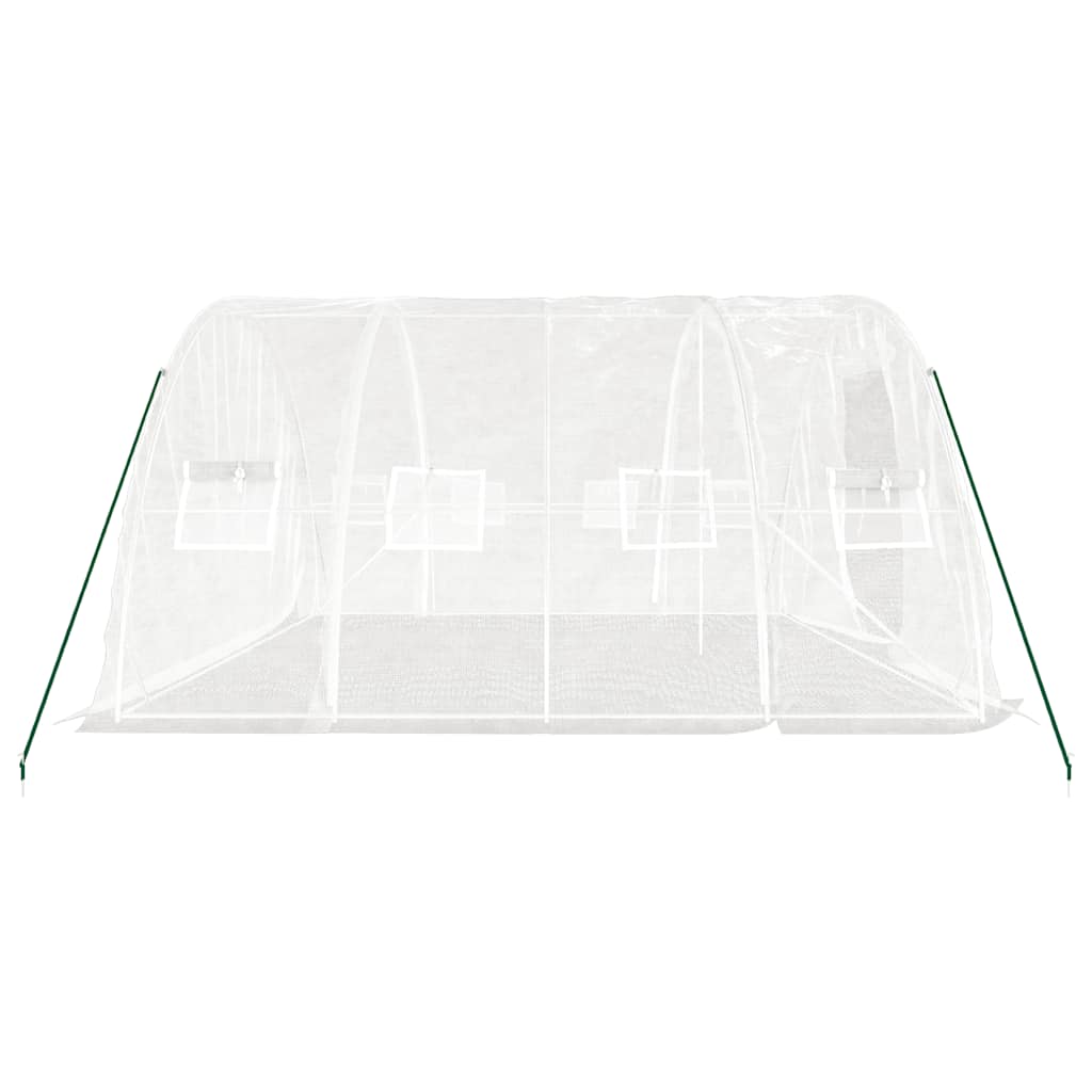 fehér üvegház acélvázzal 20 m² 5x4x2,3 m