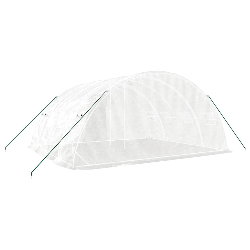 fehér üvegház acélvázzal 20 m² 5x4x2,3 m
