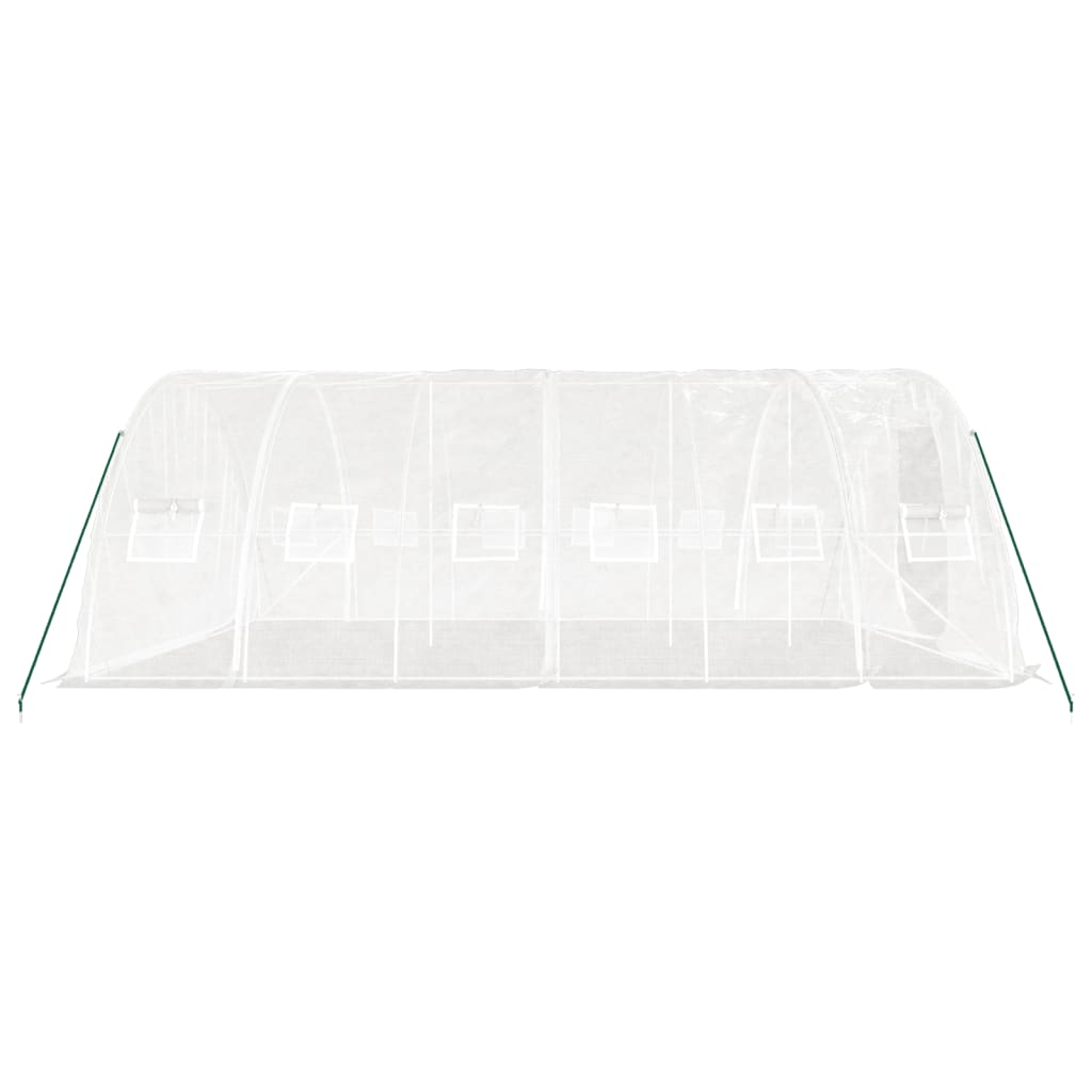 fehér acélvázas melegház 30 m² 6 x 5 x 2,3 m