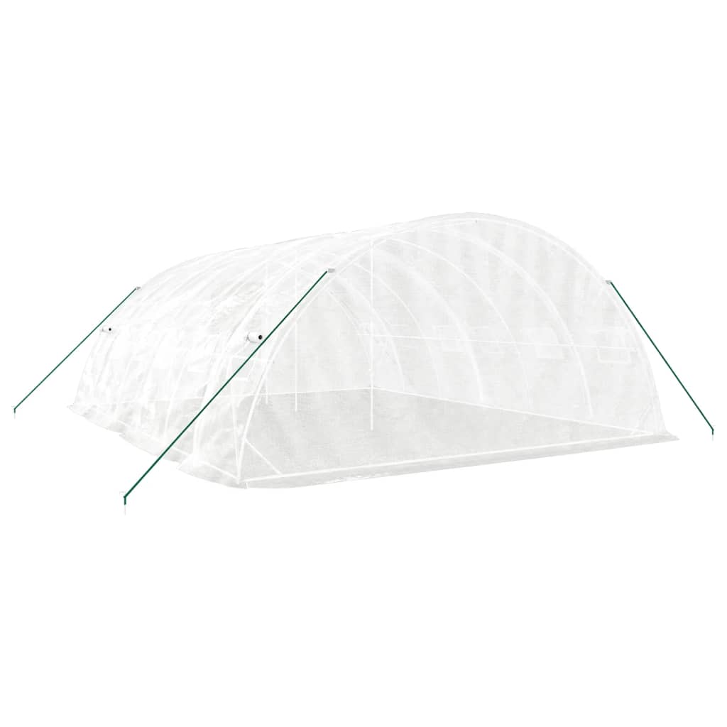 fehér acélvázas melegház 30 m² 6 x 5 x 2,3 m