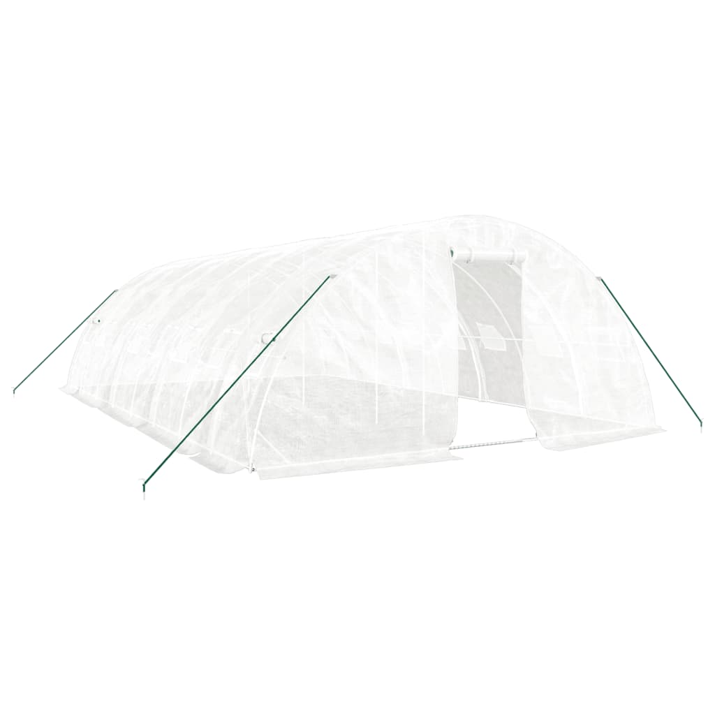 fehér acélvázas melegház 40 m² 8 x 5 x 2,3 m
