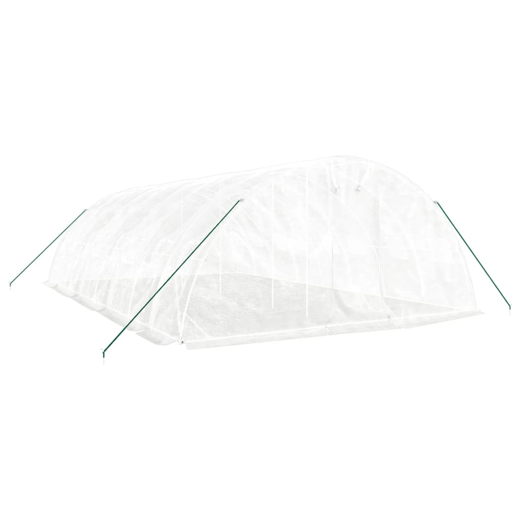 fehér acélvázas melegház 40 m² 8 x 5 x 2,3 m