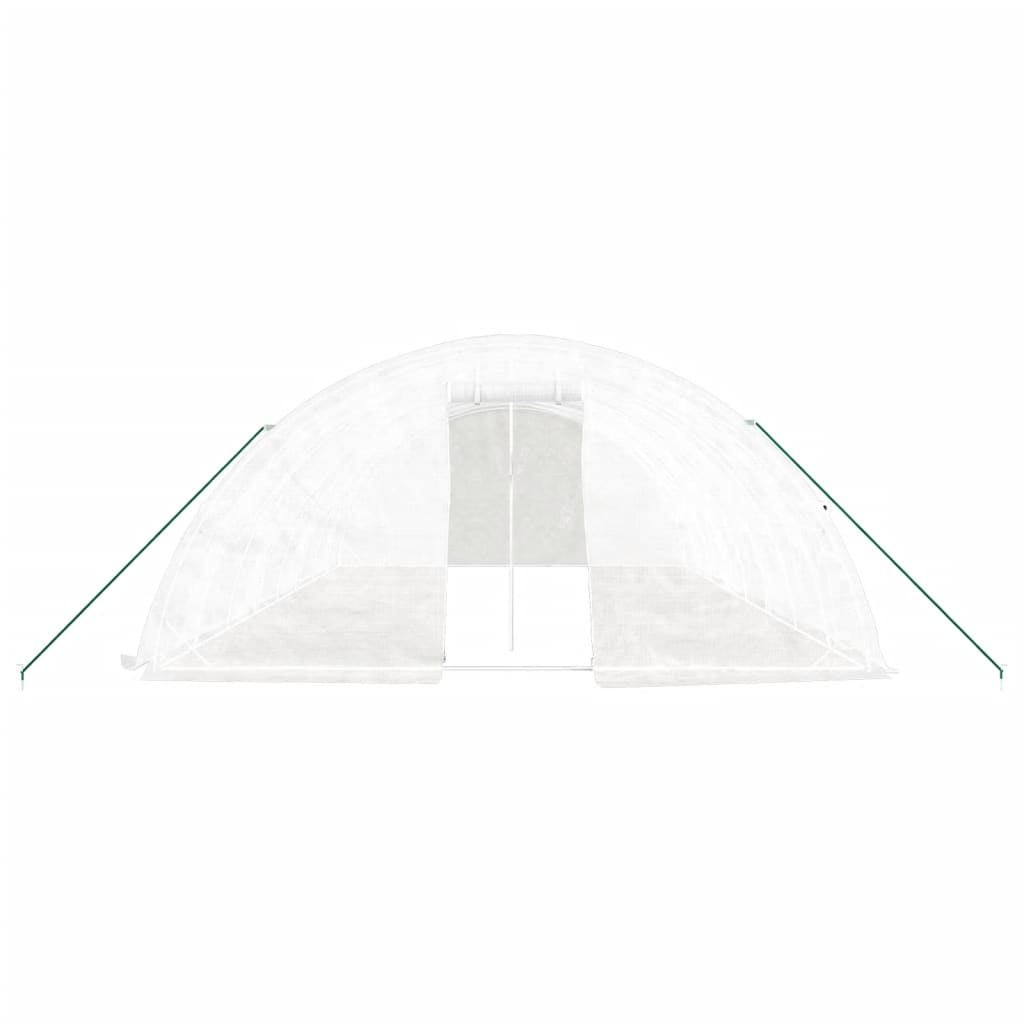 fehér acélvázas melegház 40 m² 8 x 5 x 2,3 m