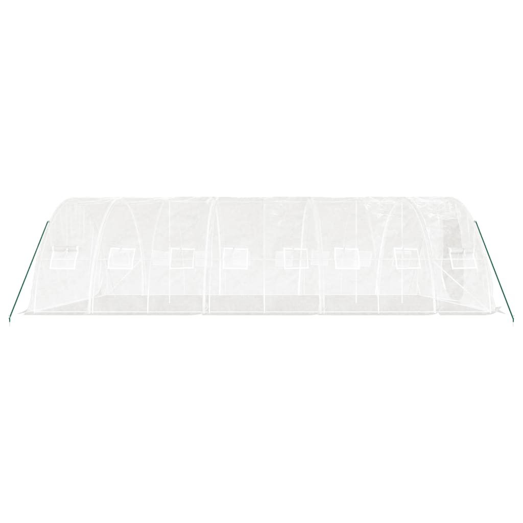 fehér acélvázas melegház 40 m² 8 x 5 x 2,3 m