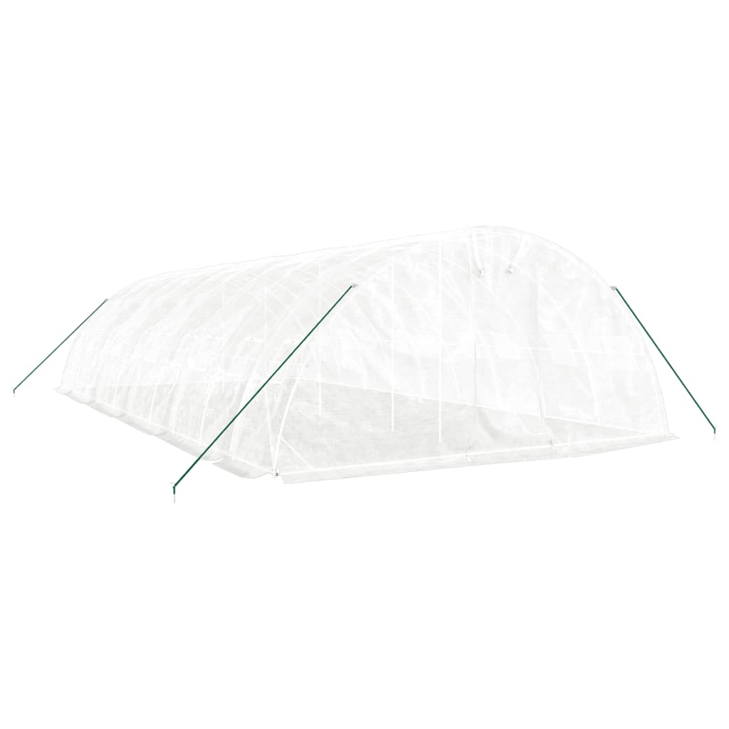 fehér acélvázas melegház 50 m² 10 x 5 x 2,3 m