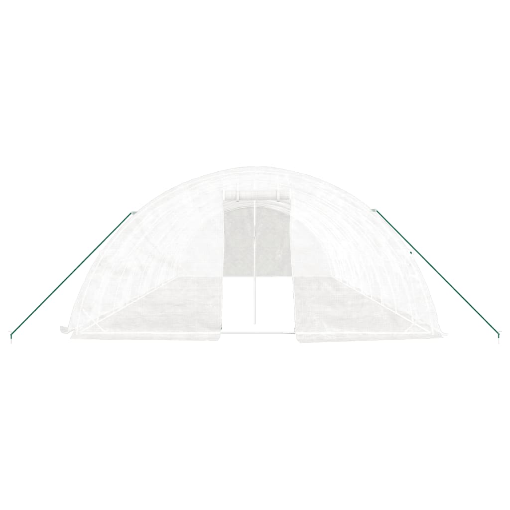 fehér acélvázas melegház 50 m² 10 x 5 x 2,3 m
