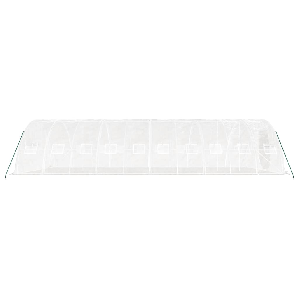 fehér acélvázas melegház 50 m² 10 x 5 x 2,3 m