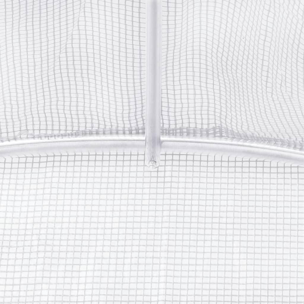 fehér acélvázas melegház 50 m² 10 x 5 x 2,3 m