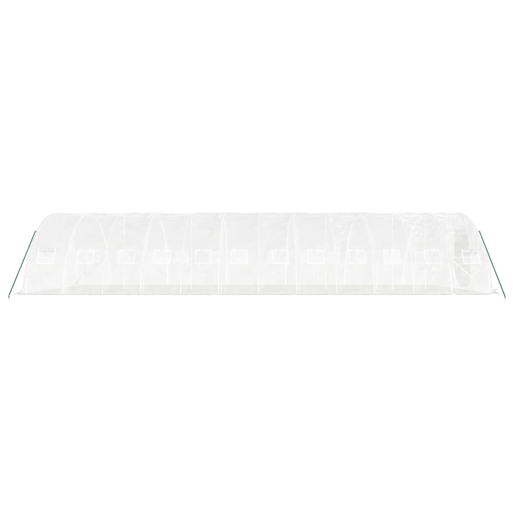 fehér acélvázas melegház 60 m² 12 x 5 x 2,3m