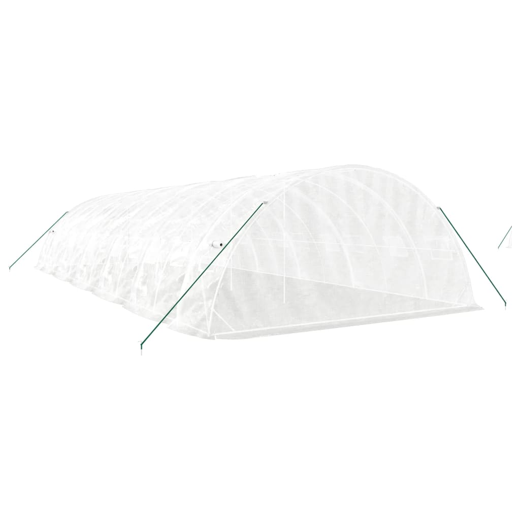 fehér acélvázas melegház 60 m² 12 x 5 x 2,3m