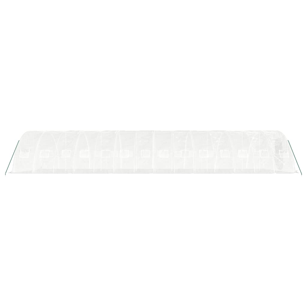 fehér acélvázas melegház 70 m² 14 x 5 x 2,3 m