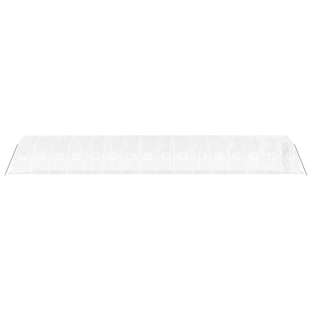 fehér acélvázas melegház 80 m² 16 x 5 x 2,3 m