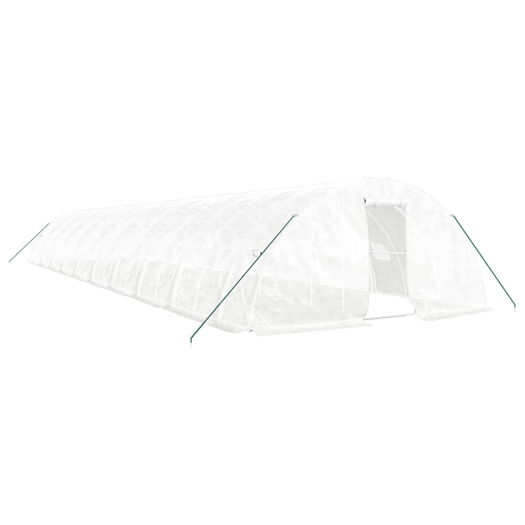 fehér acélvázas melegház 100 m² 20 x 5 x 2,3 m