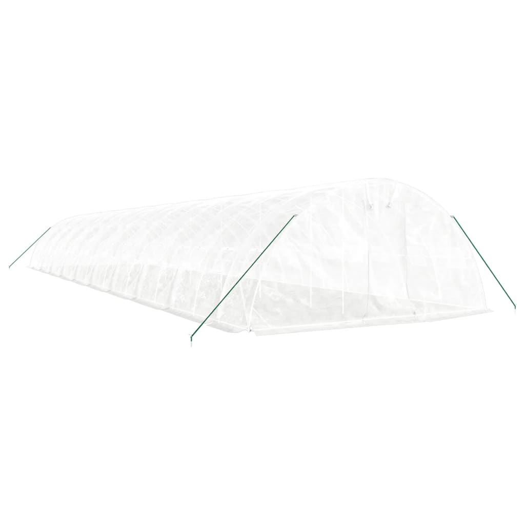 fehér acélvázas melegház 100 m² 20 x 5 x 2,3 m