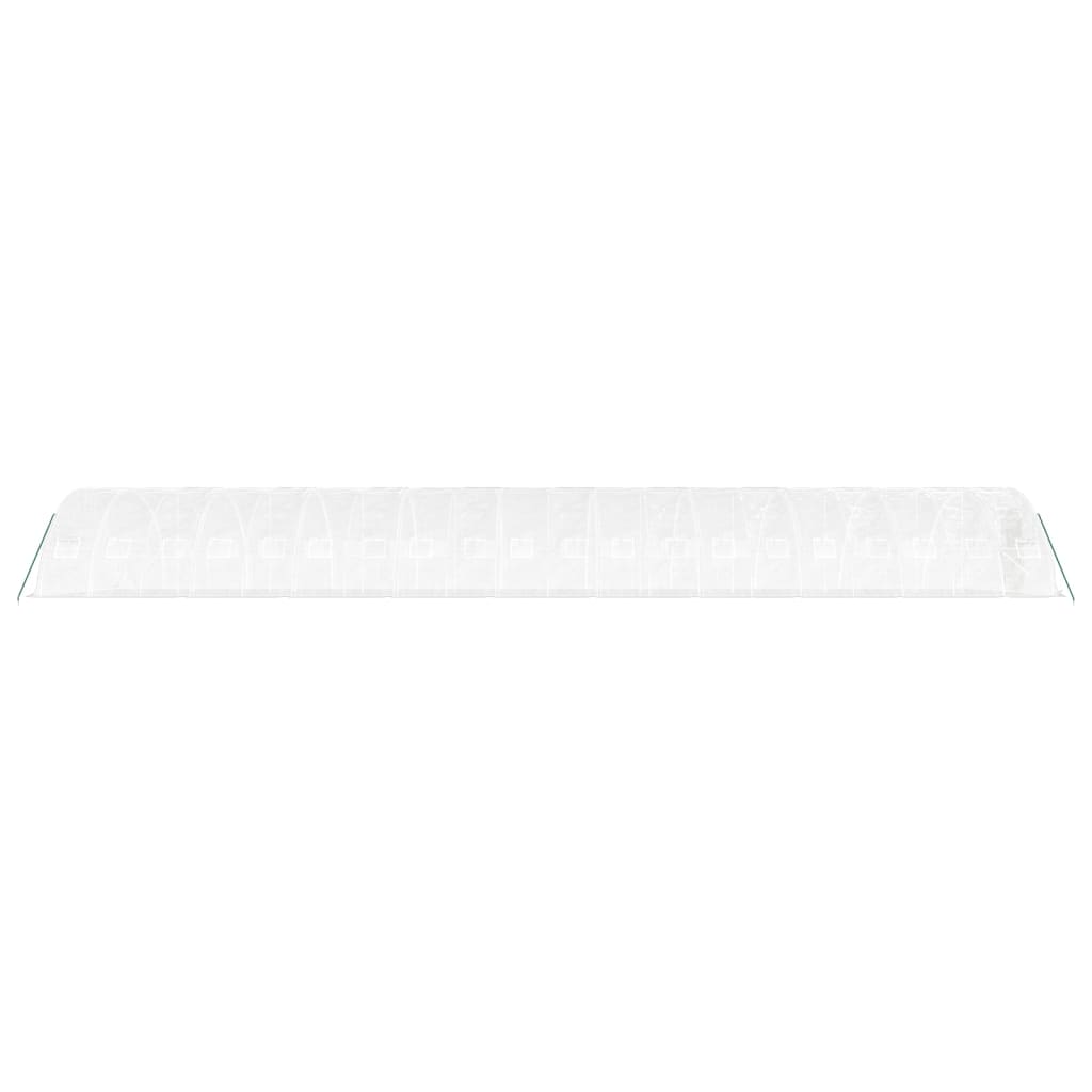 fehér acélvázas melegház 100 m² 20 x 5 x 2,3 m