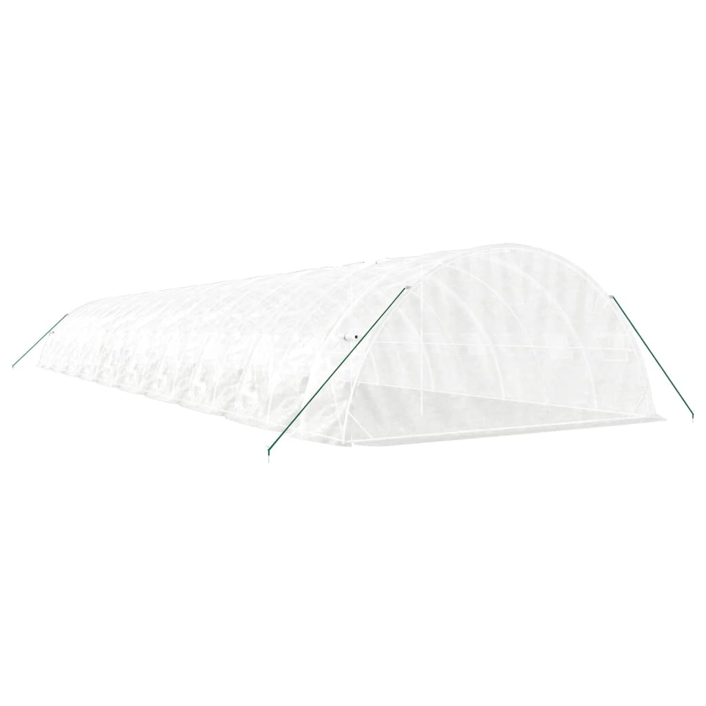 fehér acélvázas melegház 100 m² 20 x 5 x 2,3 m
