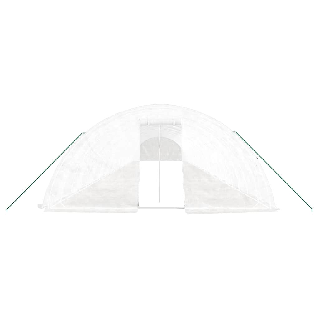 fehér acélvázas melegház 120 m² 24 x 5 x 2,3 m