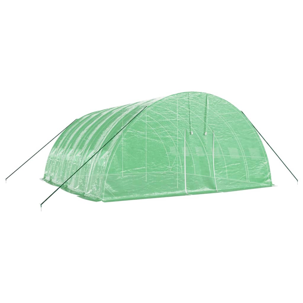 zöld acélvázas melegház 36 m² 6 x 6 x 2,85 m