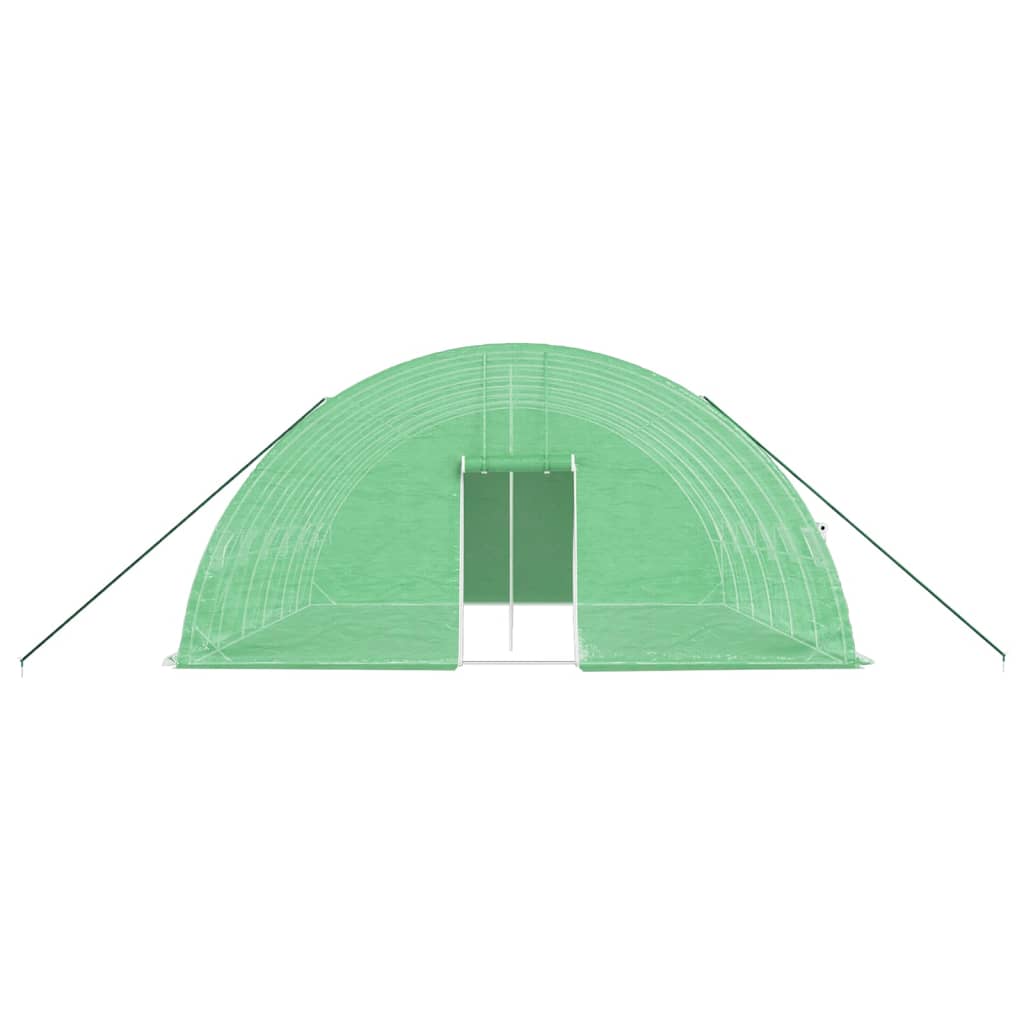 zöld acélvázas melegház 36 m² 6 x 6 x 2,85 m