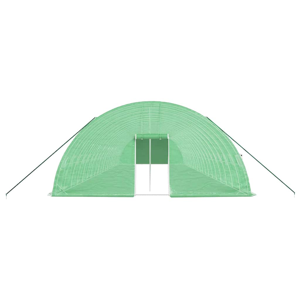 zöld acélvázas melegház 120 m² 20 x 6 x 2,85 m