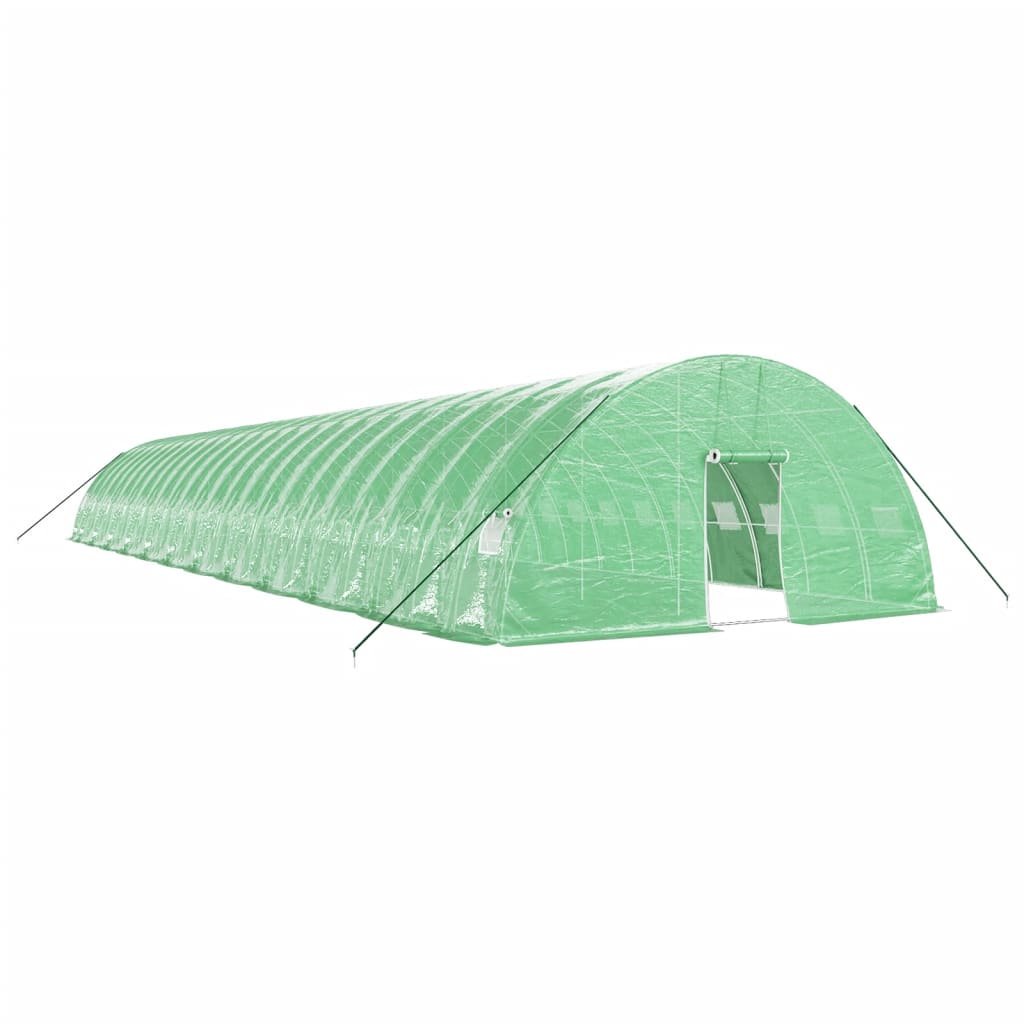 zöld acélvázas melegház 144 m² 24 x 6 x 2,85 m