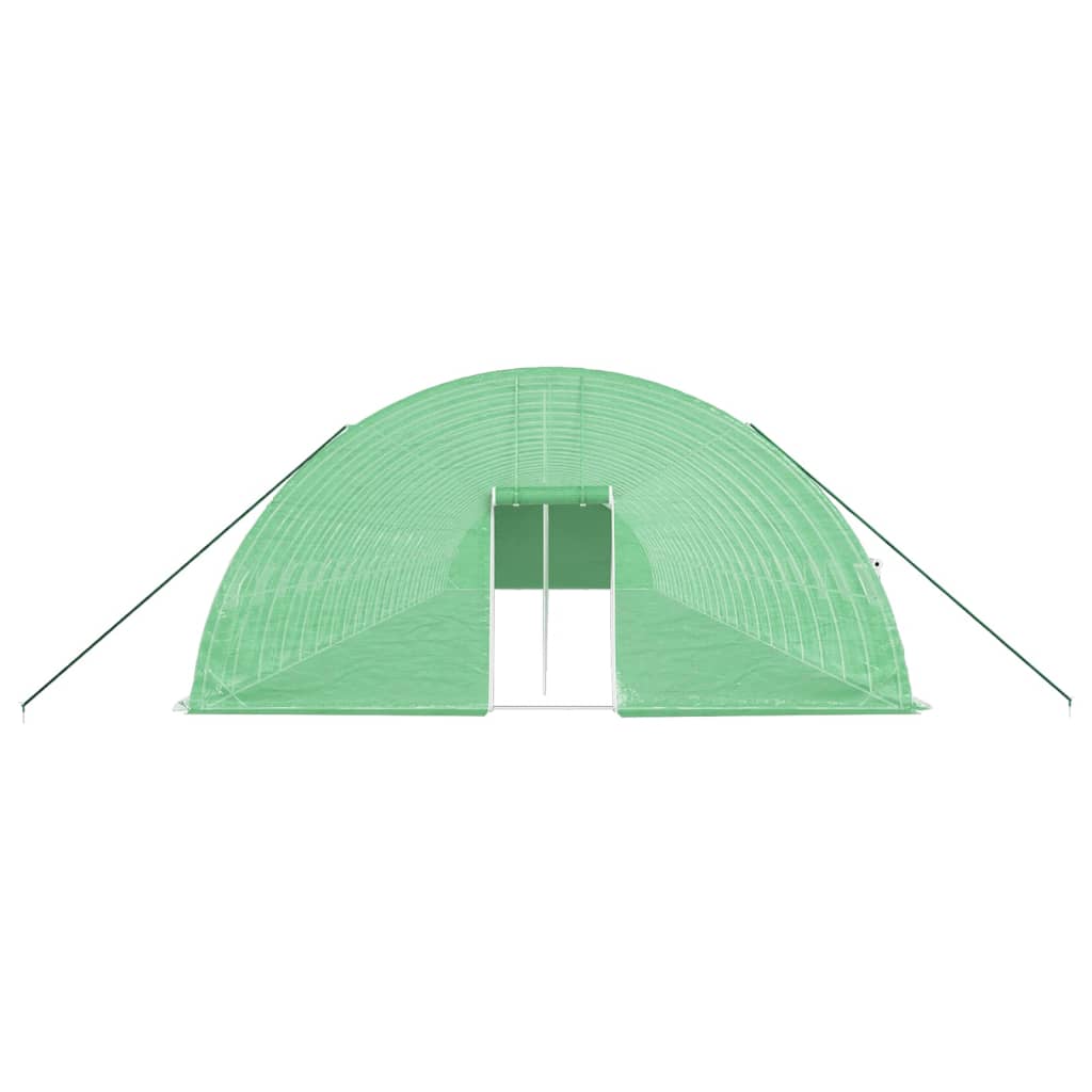 zöld acélvázas melegház 144 m² 24 x 6 x 2,85 m