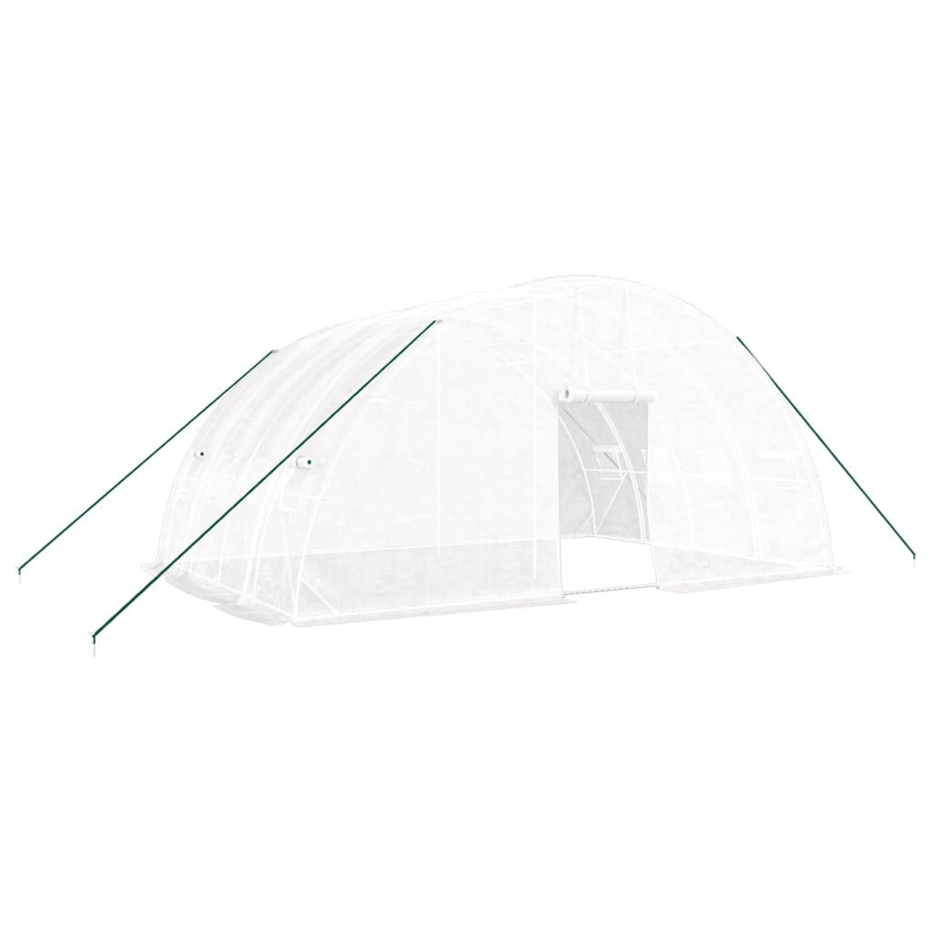 fehér üvegház acélvázzal 24 m² 6x4x2,85 m