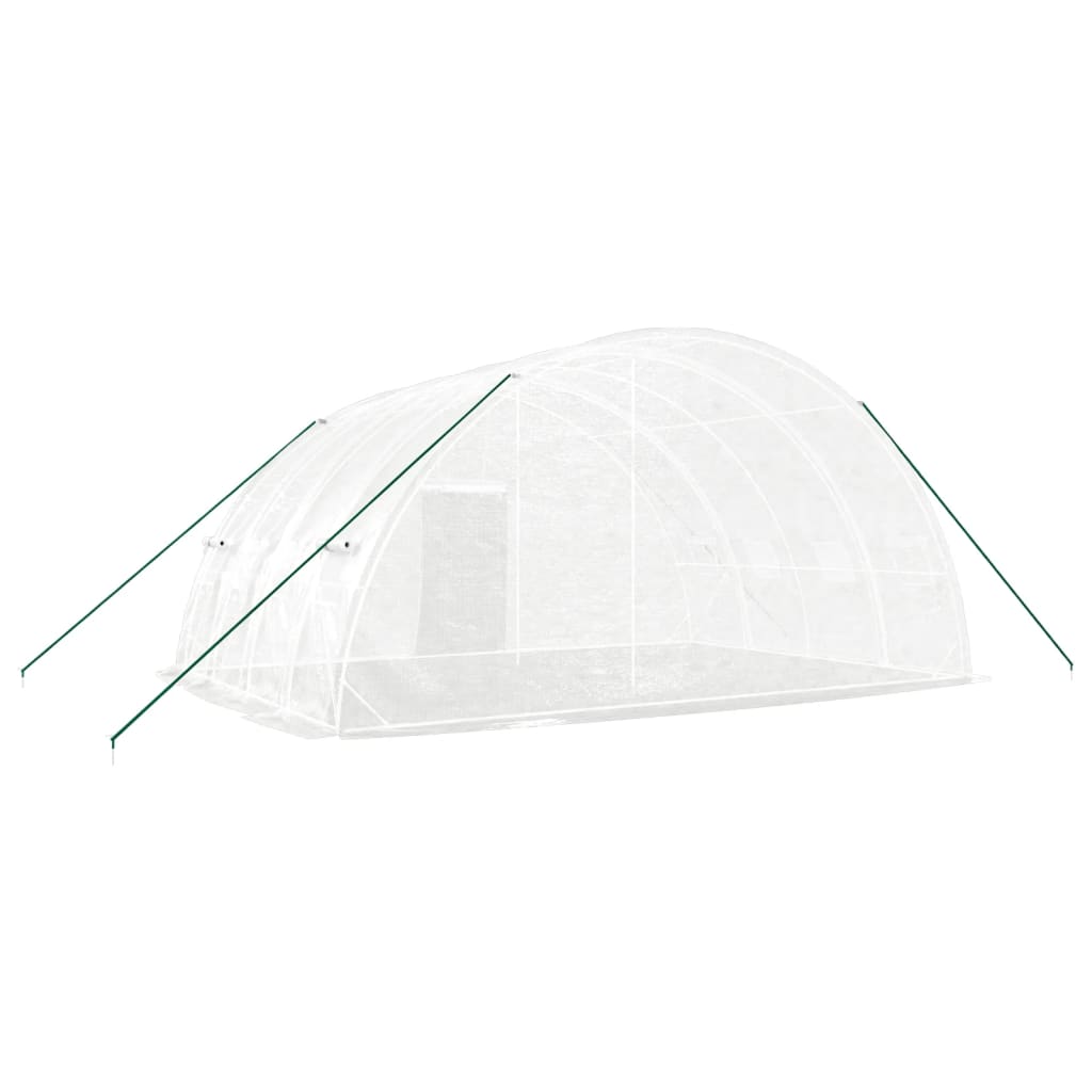 fehér üvegház acélvázzal 24 m² 6x4x2,85 m