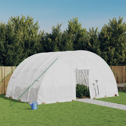 fehér üvegház acélvázzal 24 m² 6x4x2,85 m