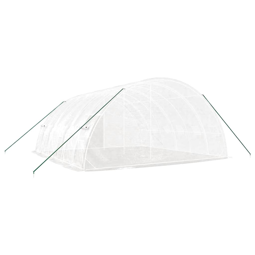 fehér acélvázas melegház 36 m² 6 x 6 x 2,85 m