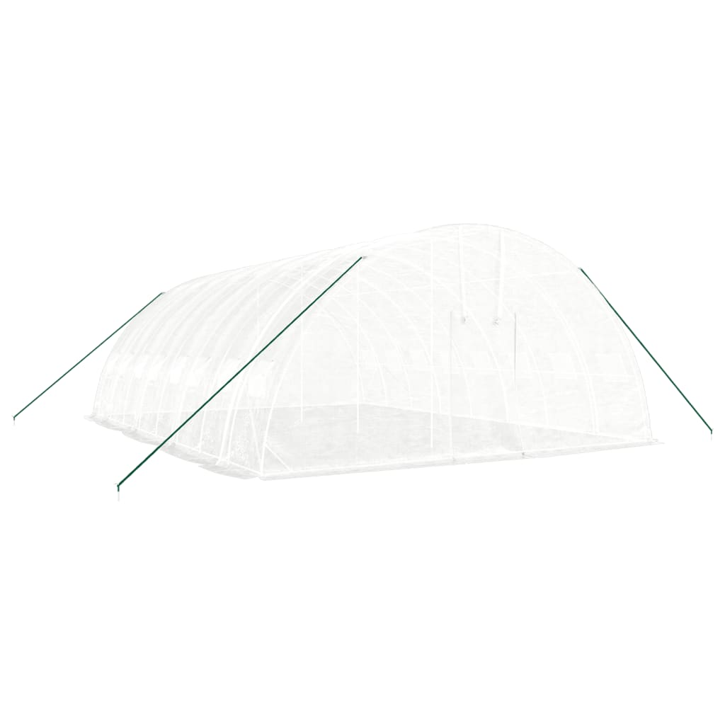 fehér acélvázas melegház 48 m² 8 x 6 x 2,85 m