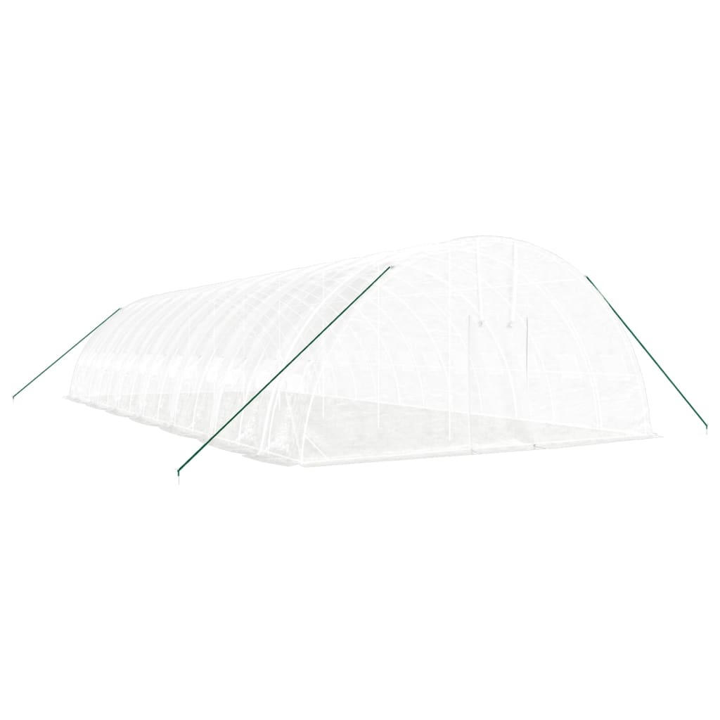 fehér acélvázas melegház 84 m² 14x6x2,85 m