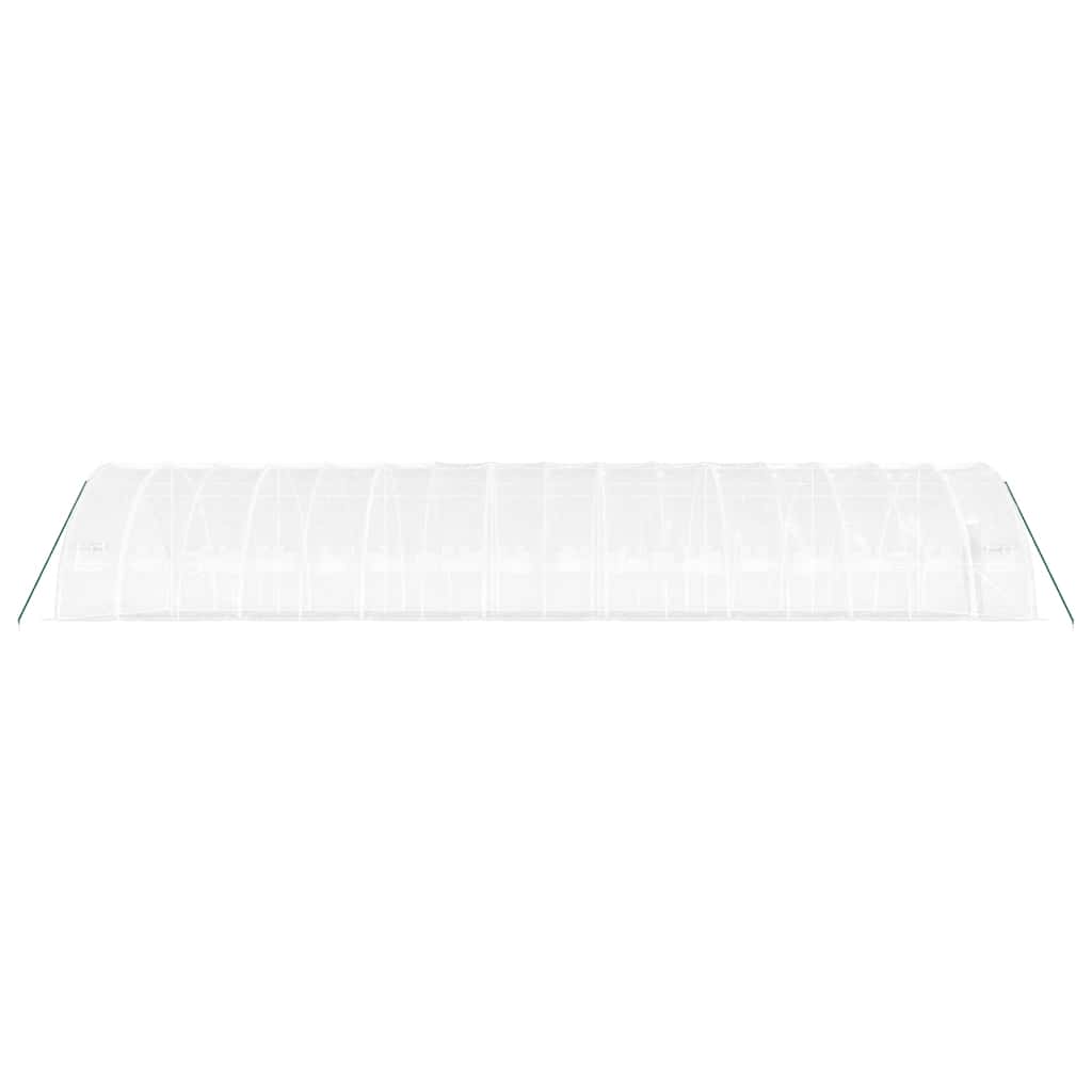 fehér acélvázas melegház 96 m² 16 x 6 x 2,85 m