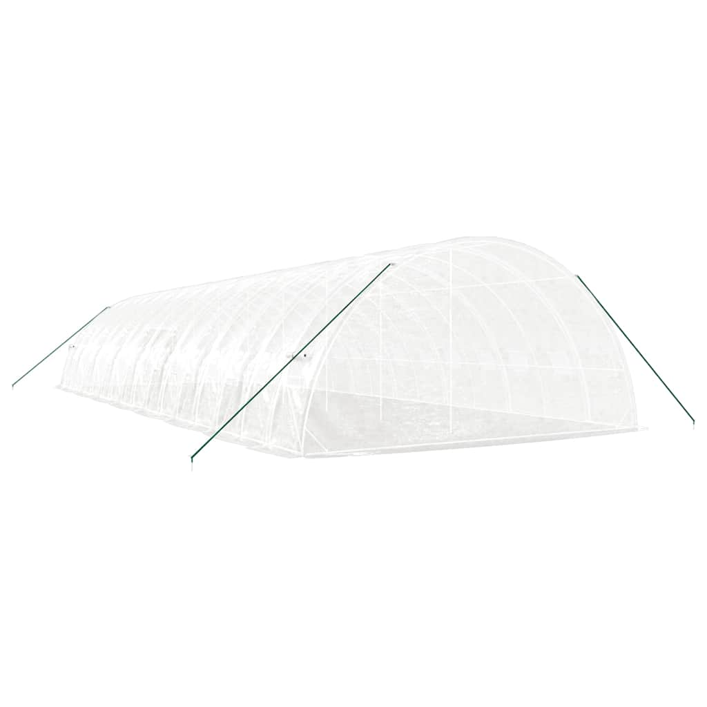 fehér acélvázas melegház 96 m² 16 x 6 x 2,85 m