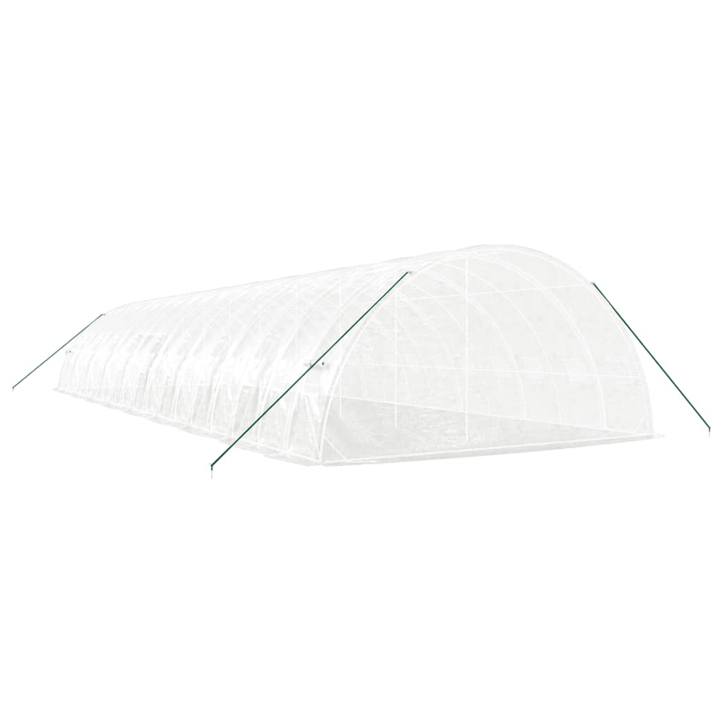 fehér acélvázas melegház 108 m² 18x6x2,85 m